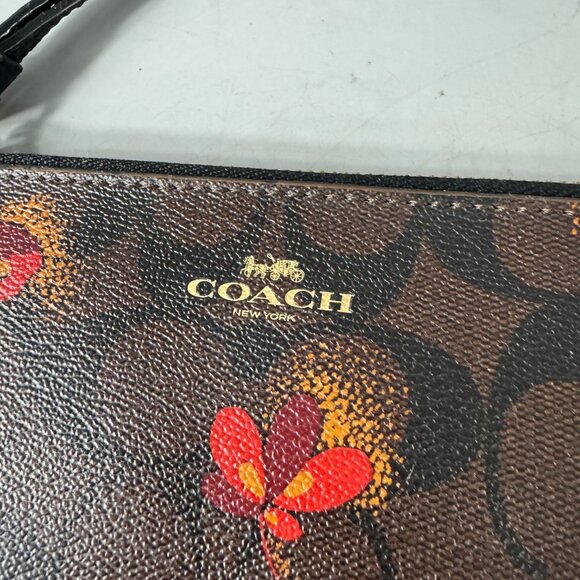 Coach C6417 Corner Zip Wristlet In Signature Canvas With Pop Floral Print - Picture 4 of 12